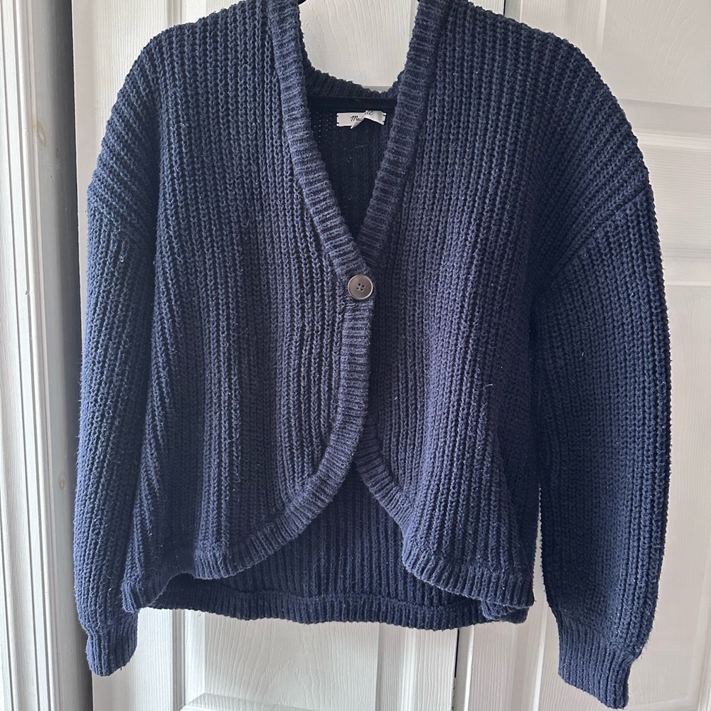 Madewell Shirttail Cardigan Sweater Chunky Knit Cotton